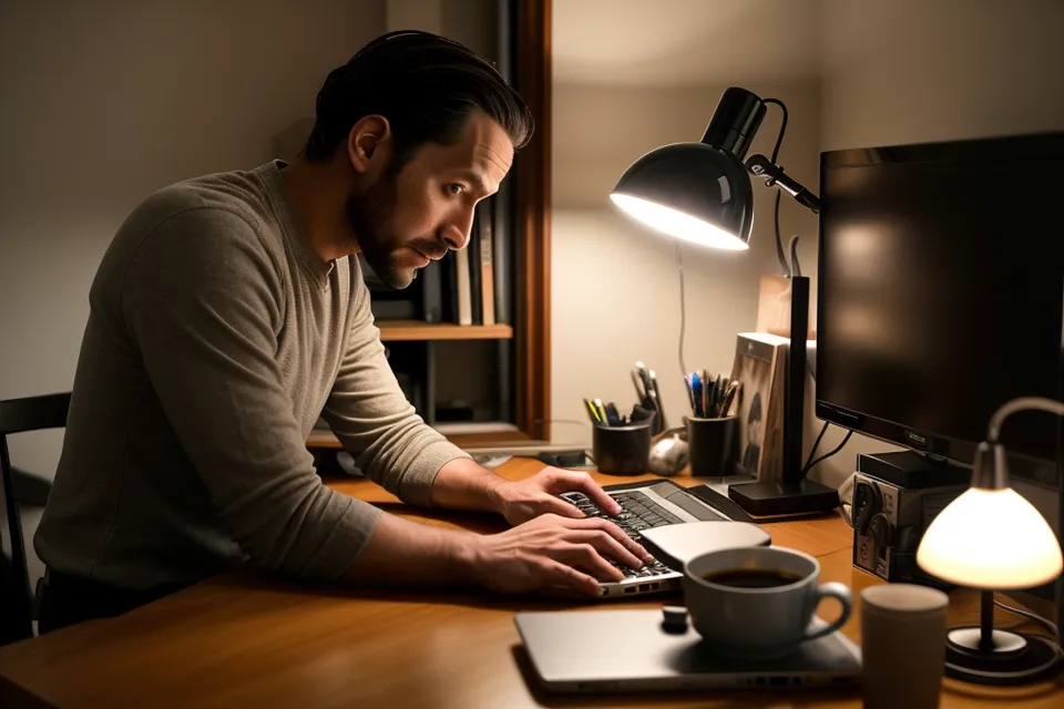 Casque audio sur un bureau à côté d'un logiciel affichant un mélangeur sonore