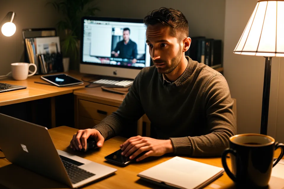 Gros plan sur un écran d'ordinateur montrant des distorsions d'image dues à une stabilisation logicielle