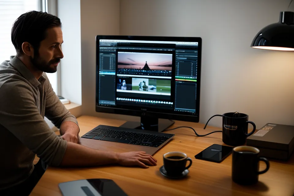 Astuce montage vidéo : timeline avec images clés en losange pour animer un titre