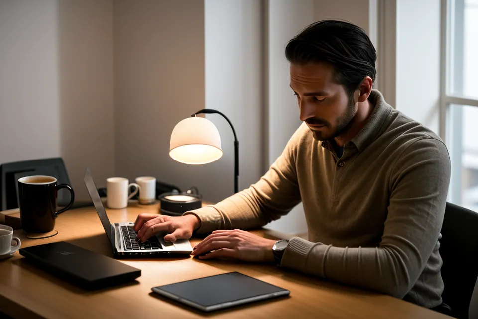 Gros plan sur les mains sur un clavier devant un écran de montage vidéo